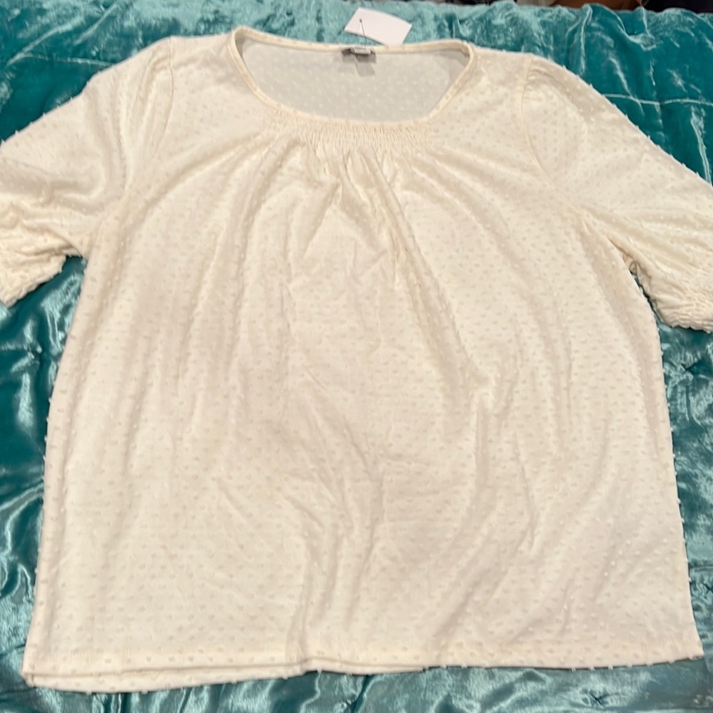White Jcrew blouse in size large.